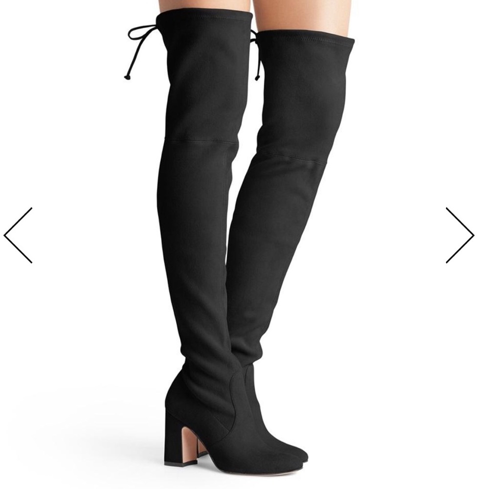 Stuart Weizmann black suede over the knee boots